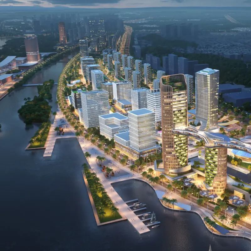 new-town-planung-um-den-baiqi-see-quanzhou-china-galeriebild-3-1